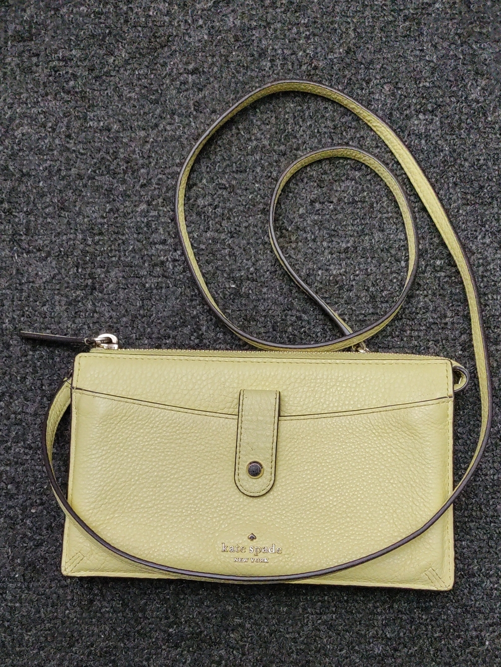 kate spade Pale Yellow Leather Crossbody Wallet